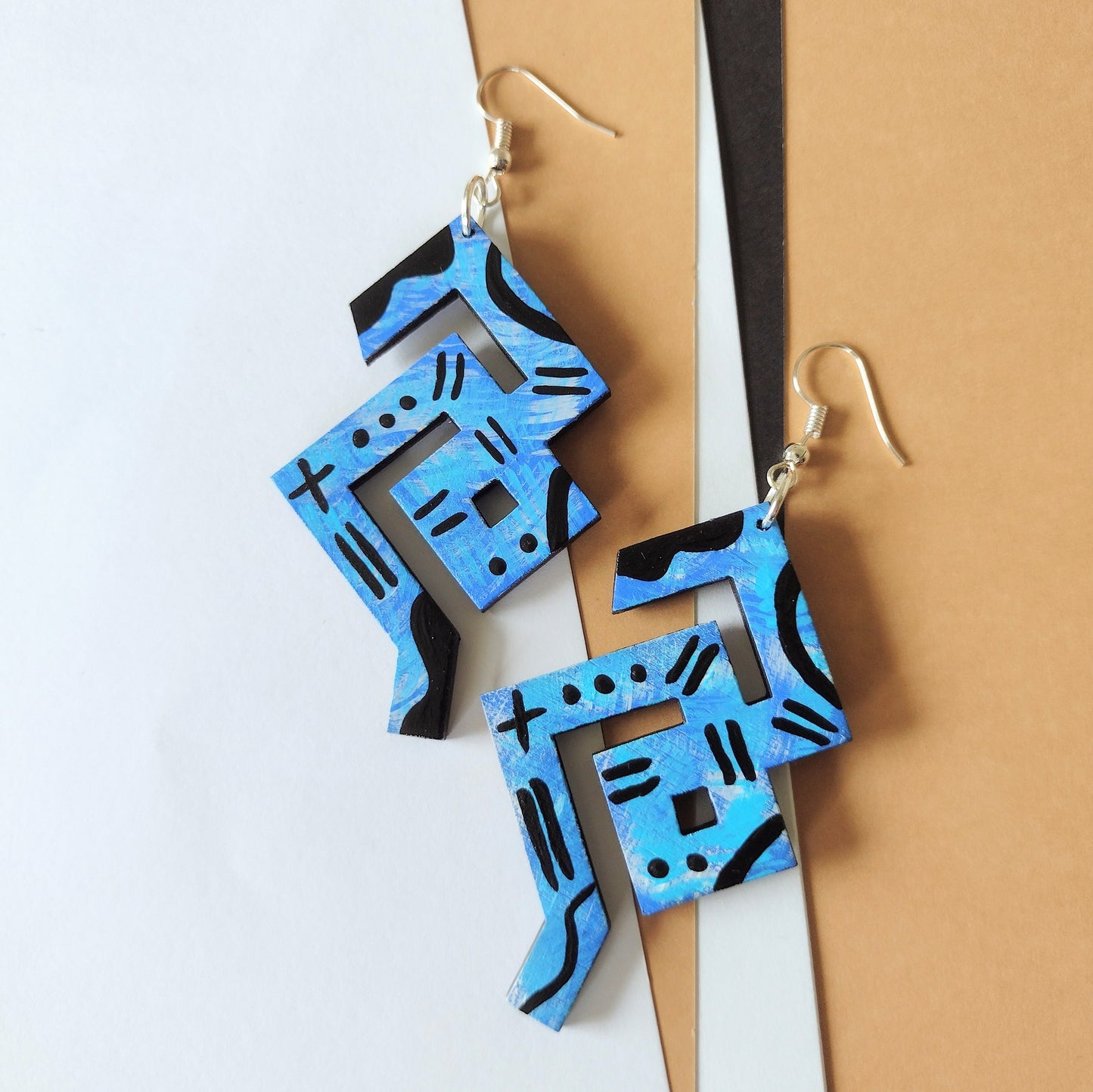 Artistic Blue Earrings